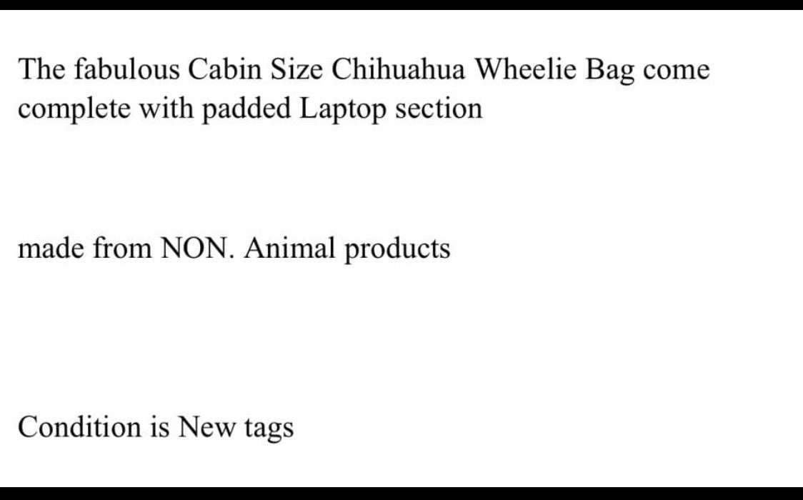 Blue chihuahua carry on luggage/flight bag
