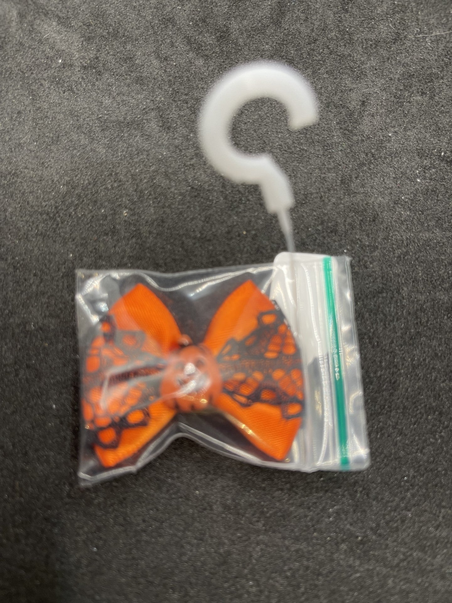 Halloween Orange & Black Lace Pumpkin Hair Tie