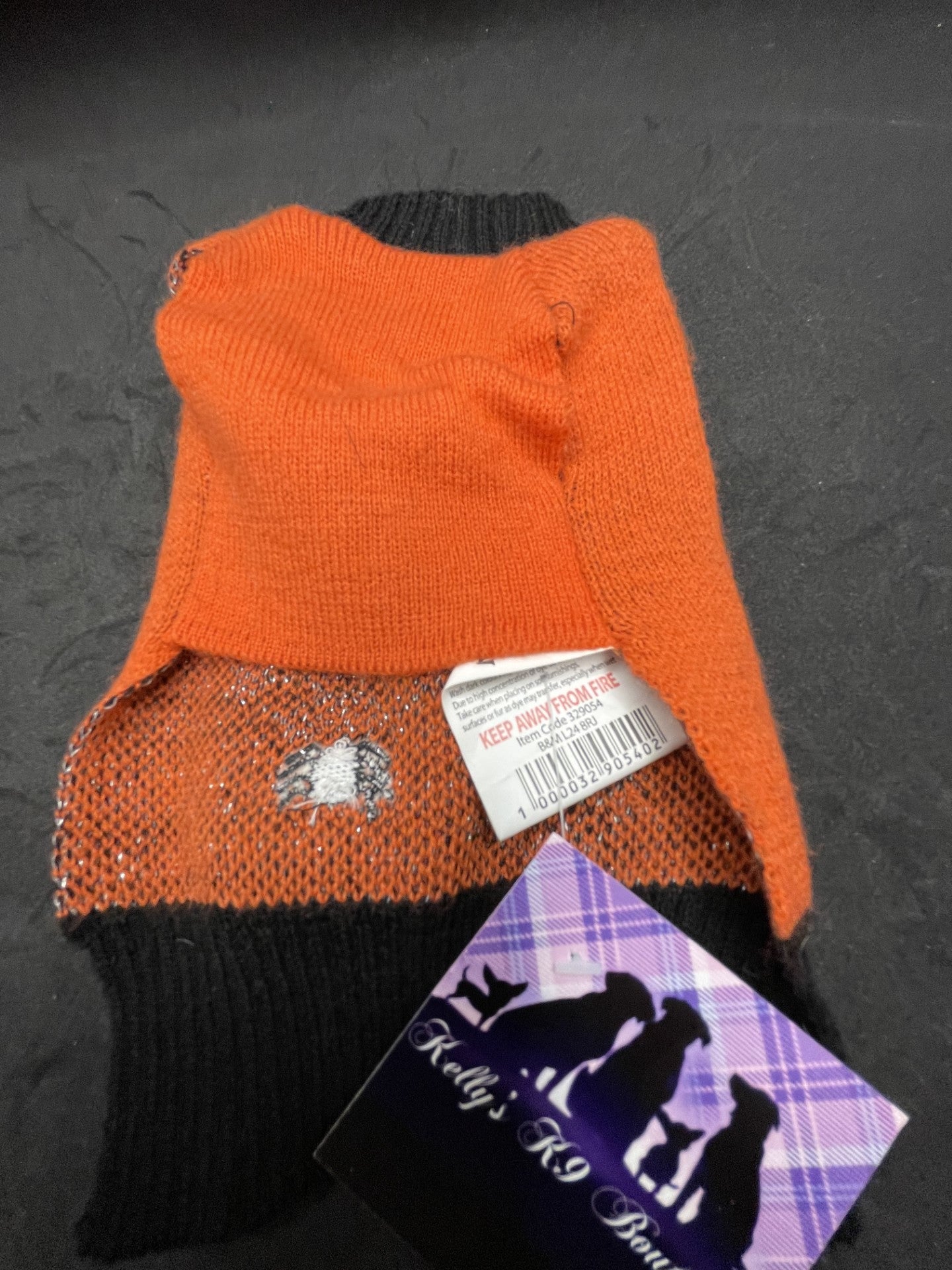 Halloween Orange & Black Spider Web Jumper