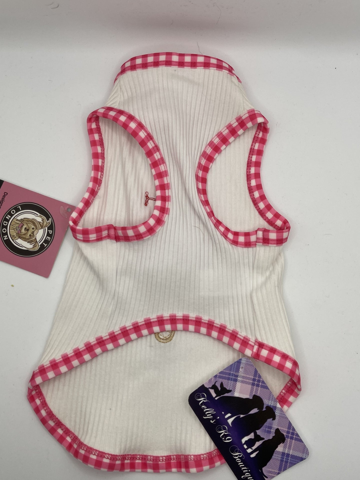 Pet London White & pink Vest with Ice Cream Cone