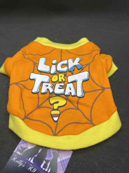 Halloween "Lick Or Treat" Orange T Shirt