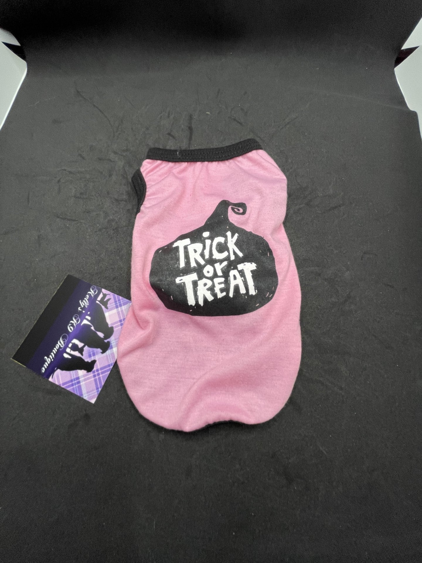 Halloween Pink & Black Pumpkin Vest "Trick or Trick"