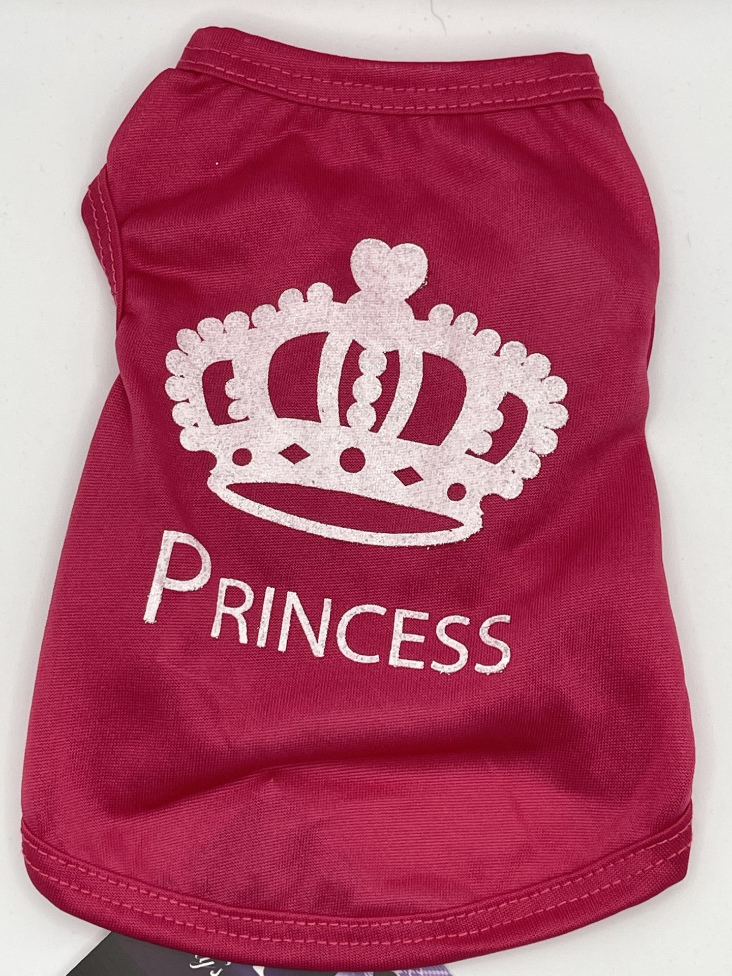 Pink Princess With White Sparkly Crown Vest