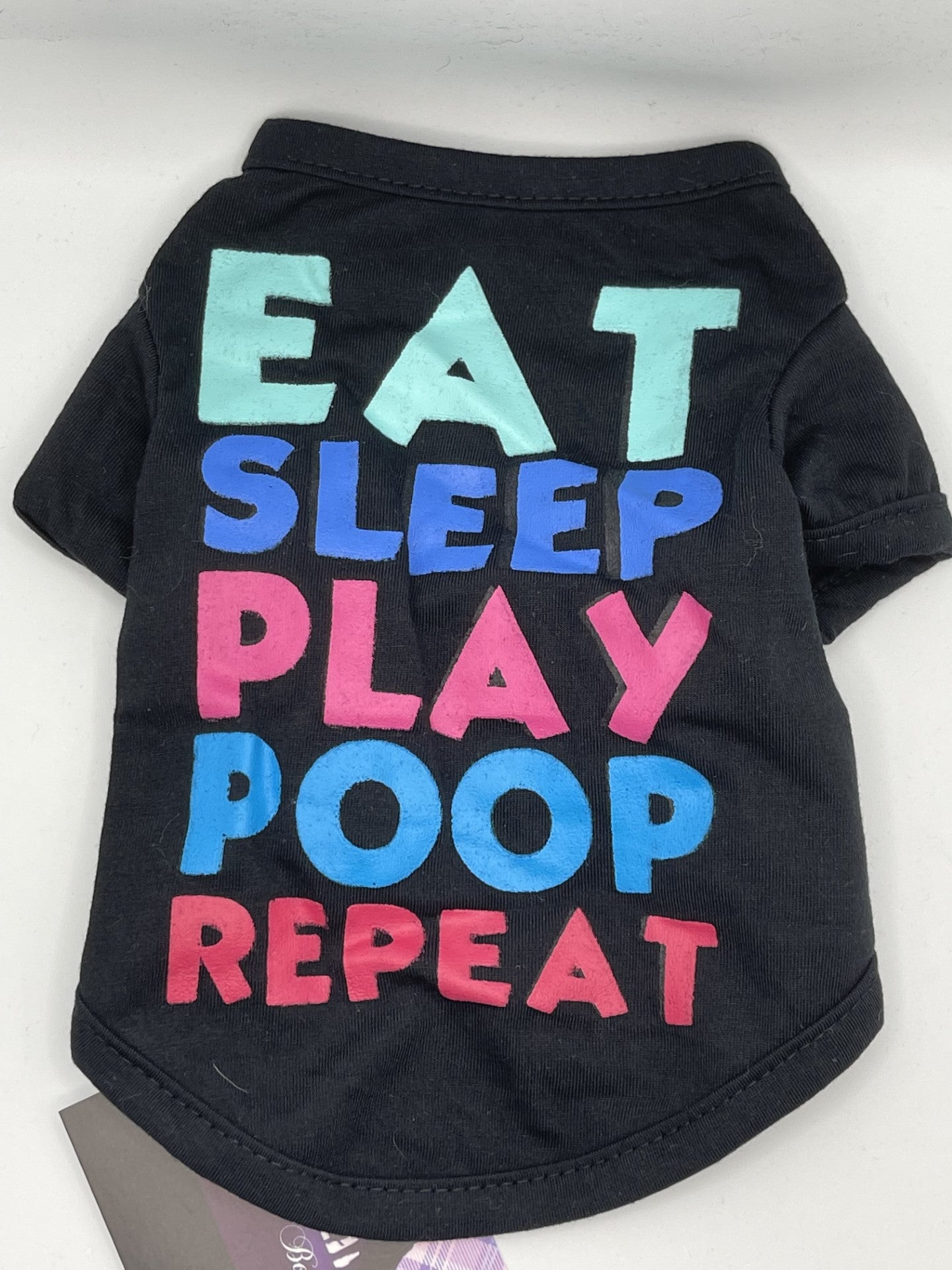 Black "Eat, Sleep.Play, Poop, Repeat" T Shirt